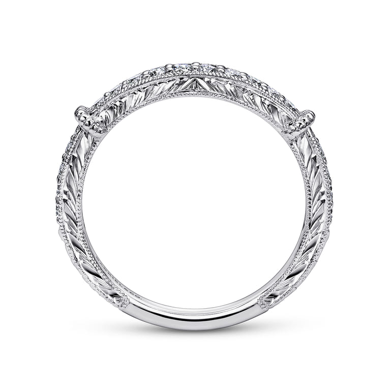 14K White Gold Diamond Matching Wedding Band - 0.23 ct - Shot 2
