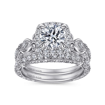 14K White Gold Diamond Matching Wedding Band