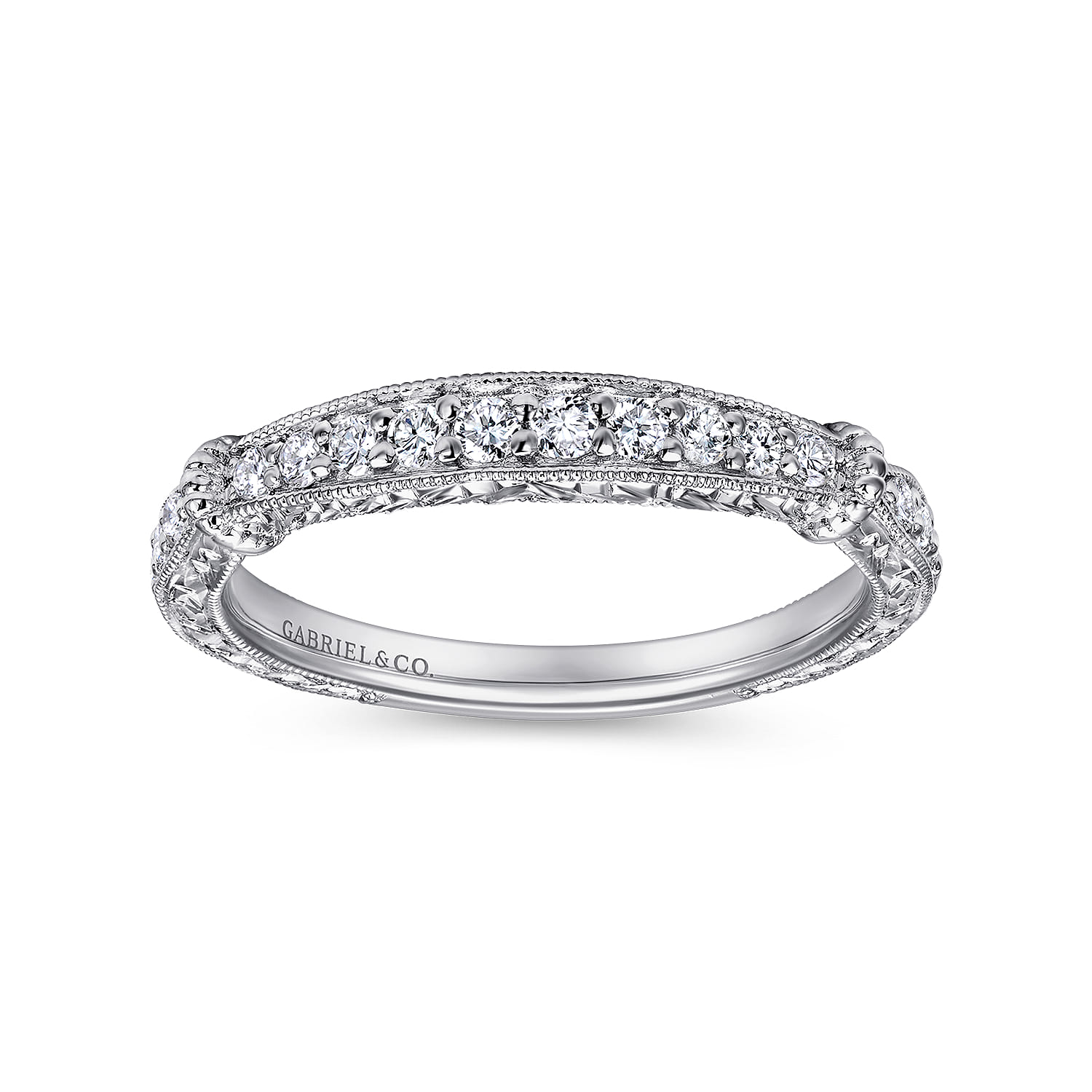 14K White Gold Diamond Matching Wedding Band - 0.23 ct - Shot 5