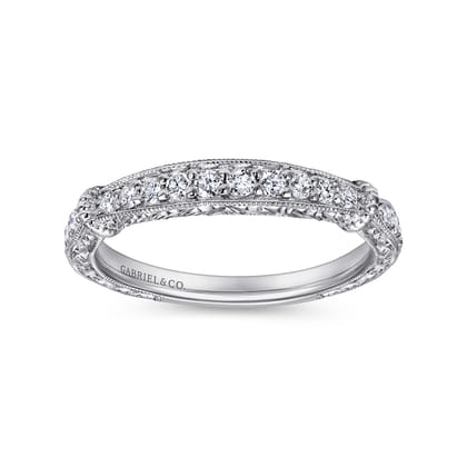 14K White Gold Diamond Matching Wedding Band