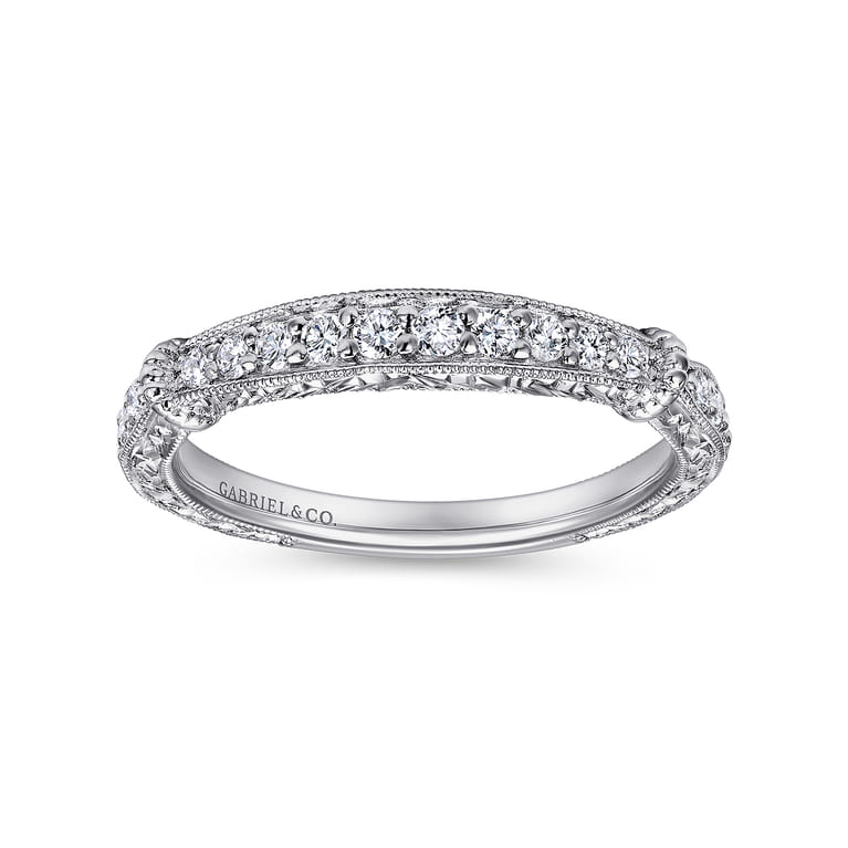14K White Gold Diamond Matching Wedding Band - 0.23 ct - Shot 5