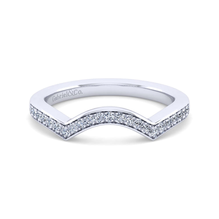 14K White Gold Diamond Matching Wedding Band - 0.16 ct - Shot 1