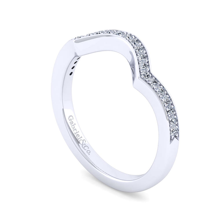 14K White Gold Diamond Matching Wedding Band - 0.16 ct - Shot 3