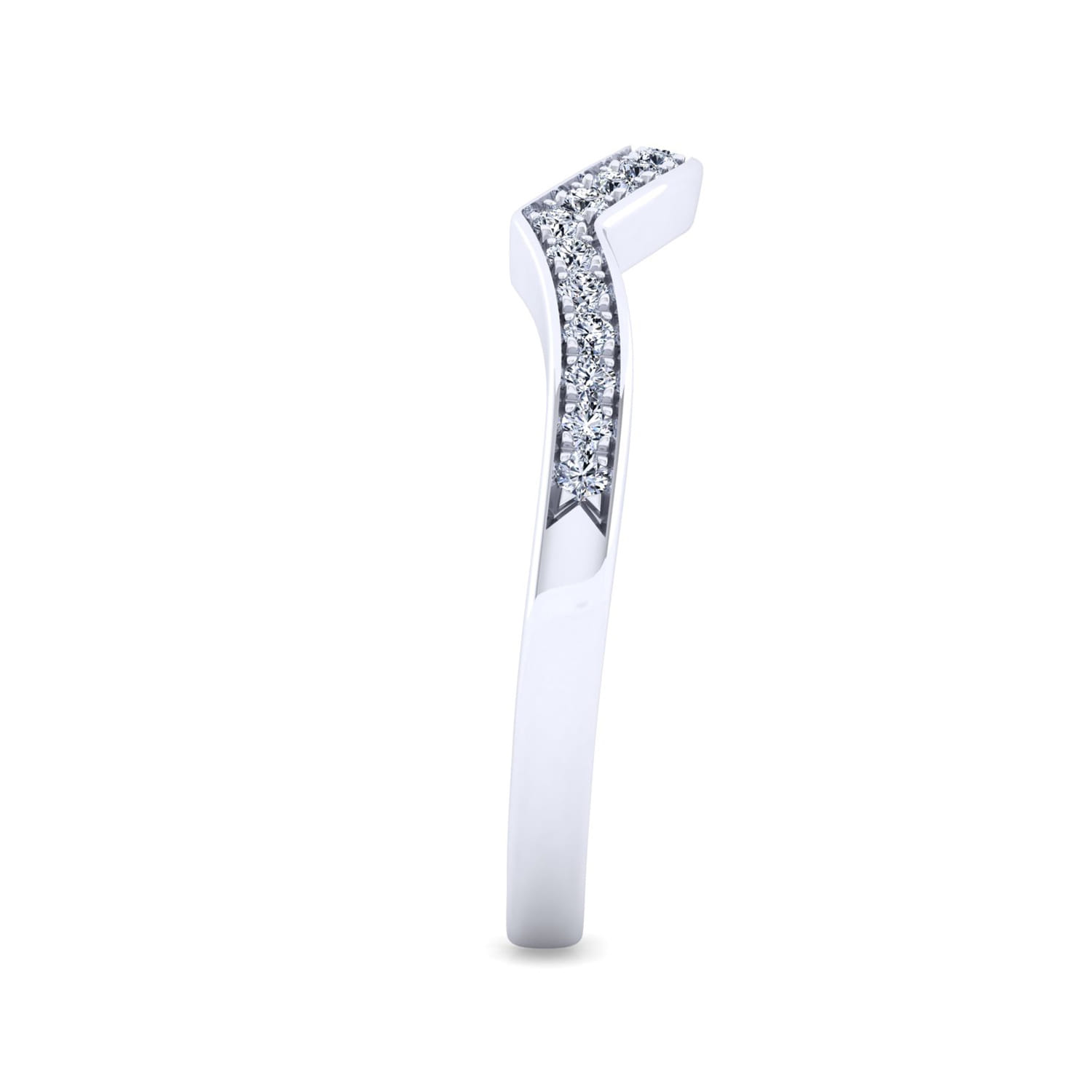 14K White Gold Diamond Matching Wedding Band - 0.16 ct - Shot 5