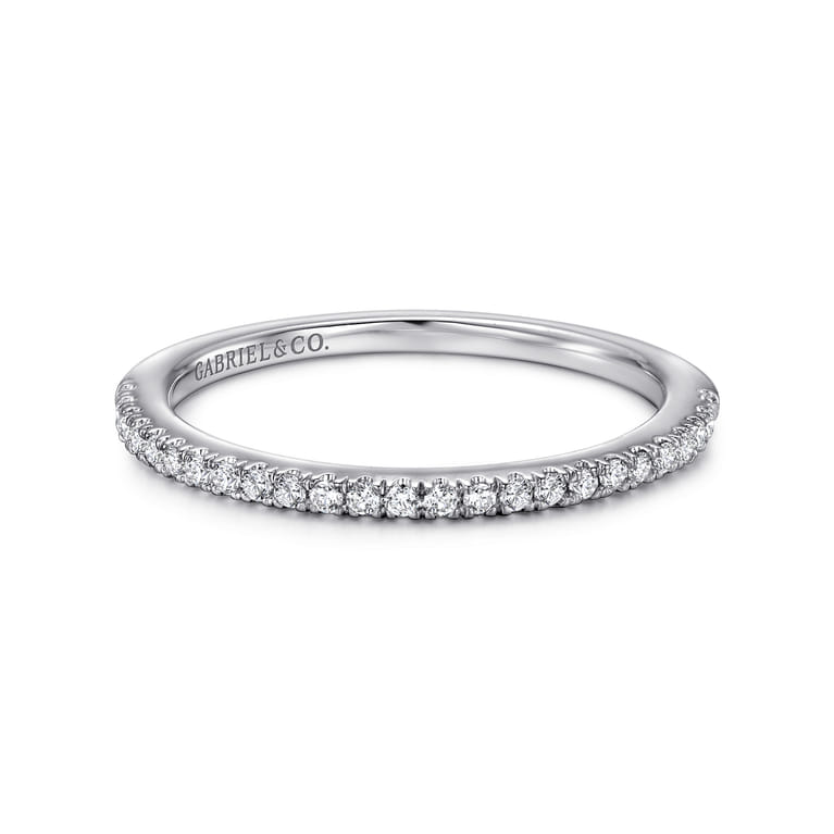 14K White Gold Diamond Matching Wedding Band - 0.15 ct - Shot 1