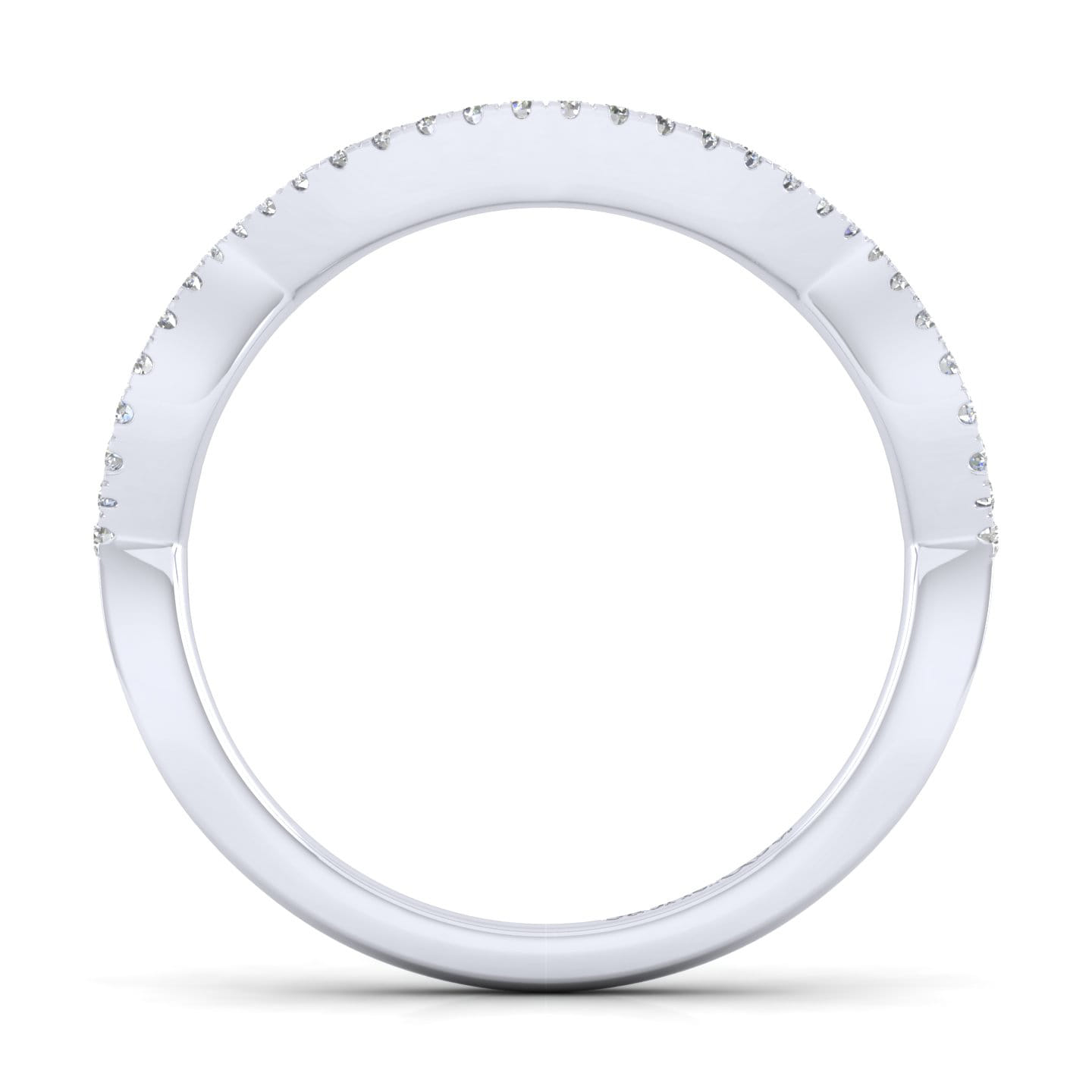14K White Gold Diamond Matching Wedding Band - 0.09 ct - Shot 2