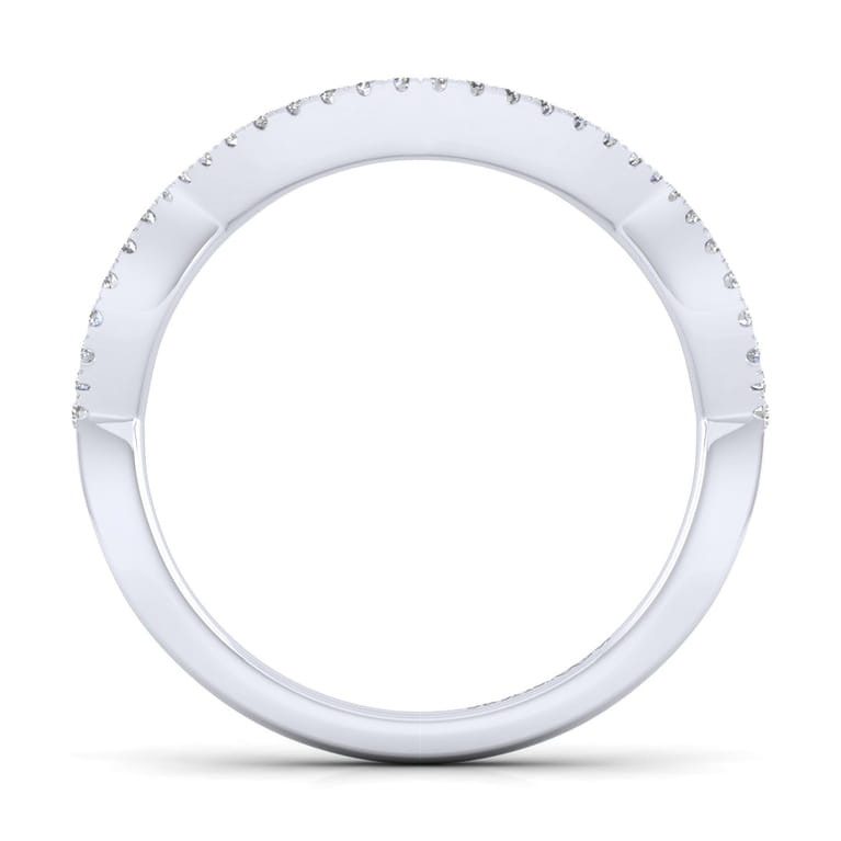 14K White Gold Diamond Matching Wedding Band - 0.09 ct - Shot 2