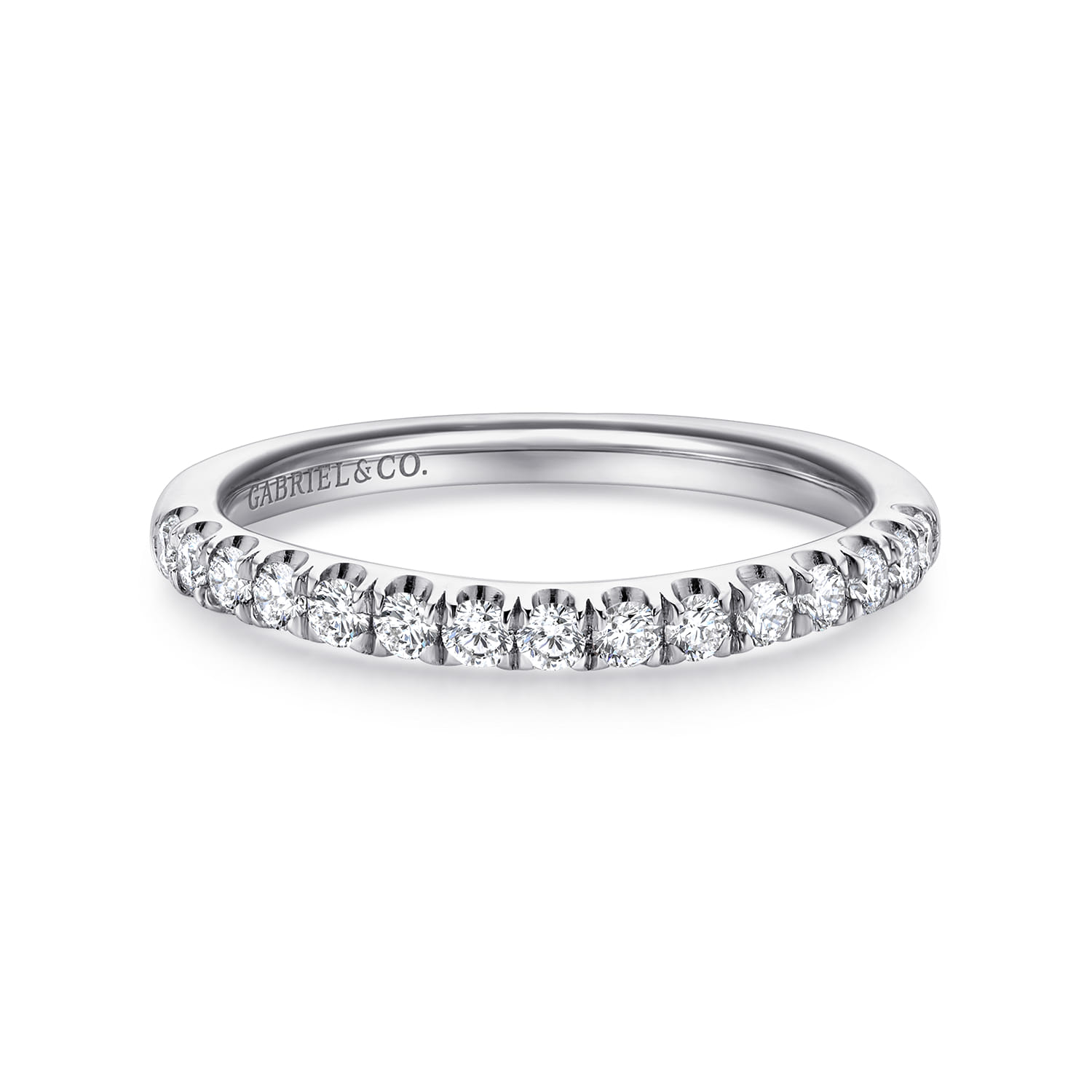 14K White Gold Diamond Matching Wedding Band - 0.33 ct - Shot 1