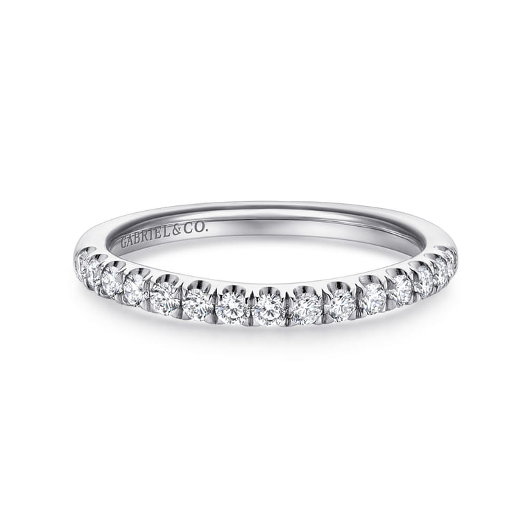 14K White Gold Diamond Matching Wedding Band - 0.33 ct - Shot 1