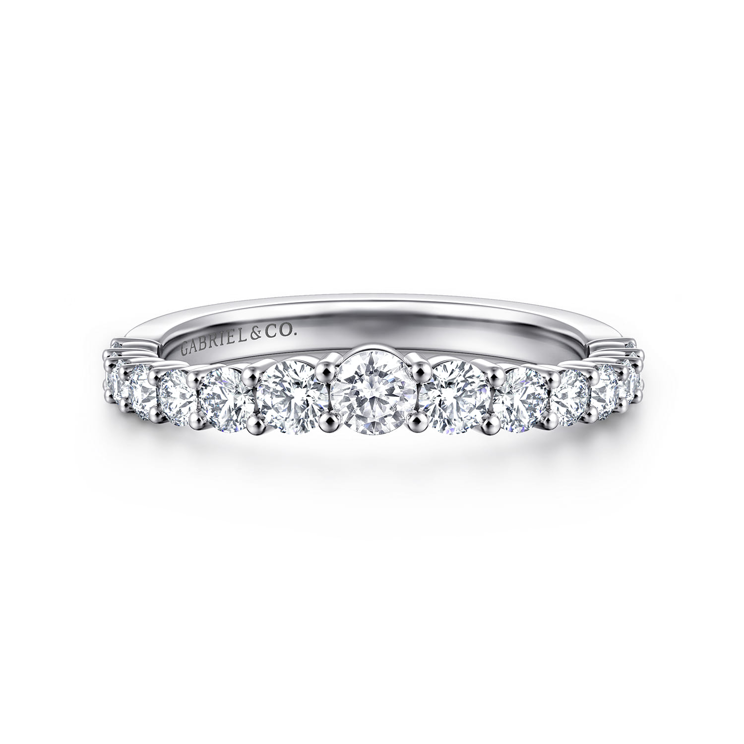 14K White Gold Diamond Matching Wedding Band - 0.7 ct - Shot 1