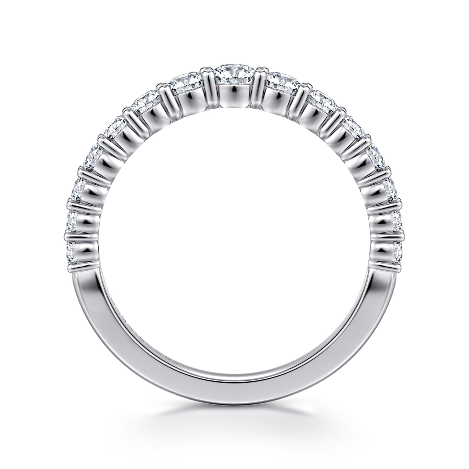 14K White Gold Diamond Matching Wedding Band - 0.7 ct - Shot 2