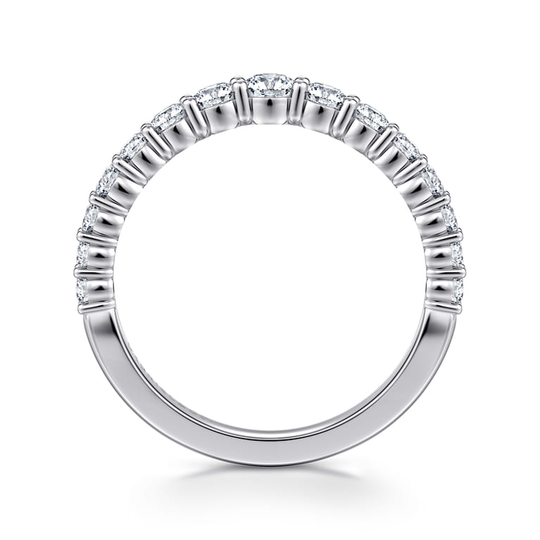 14K White Gold Diamond Matching Wedding Band - 0.7 ct - Shot 2