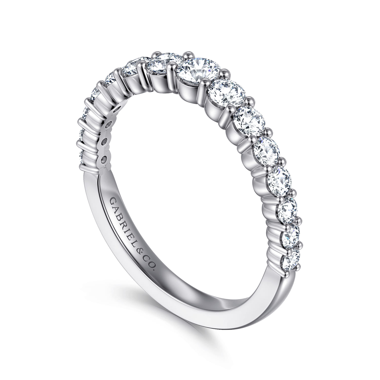 14K White Gold Diamond Matching Wedding Band - 0.7 ct - Shot 3