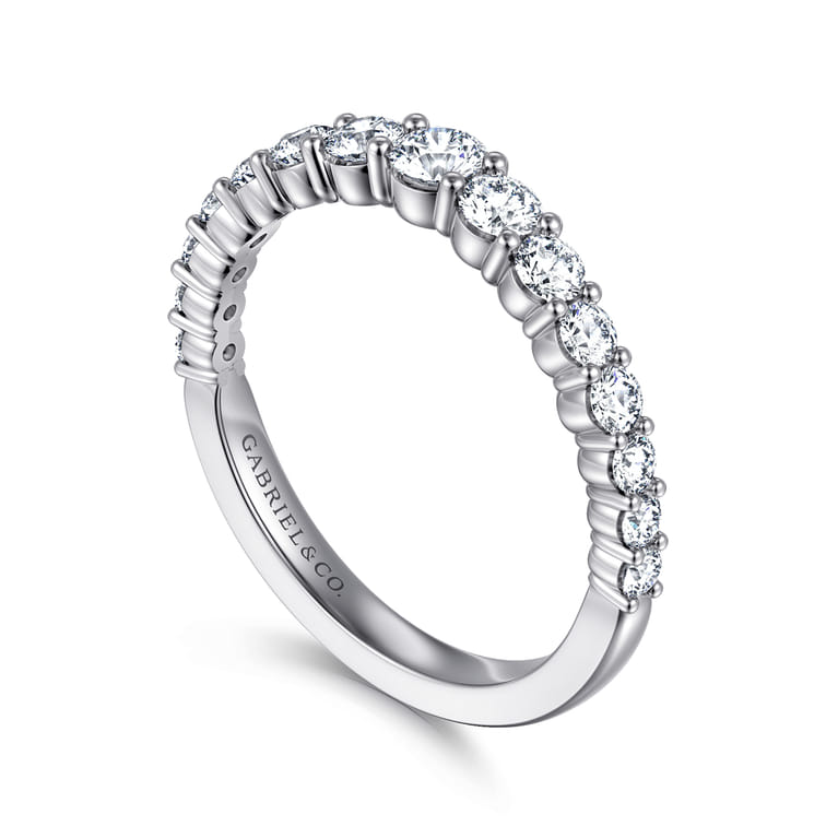 14K White Gold Diamond Matching Wedding Band - 0.7 ct - Shot 3