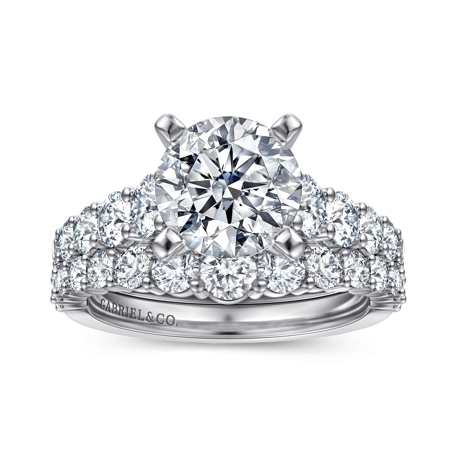 14K White Gold Diamond Matching Wedding Band - 0.7 ct - Shot 4