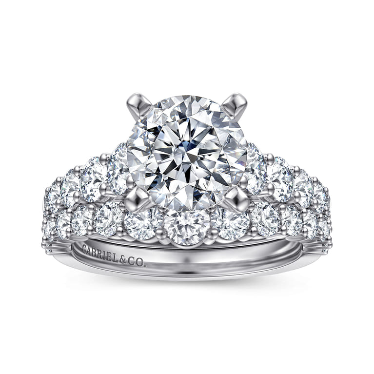 14K White Gold Diamond Matching Wedding Band - 0.7 ct - Shot 4