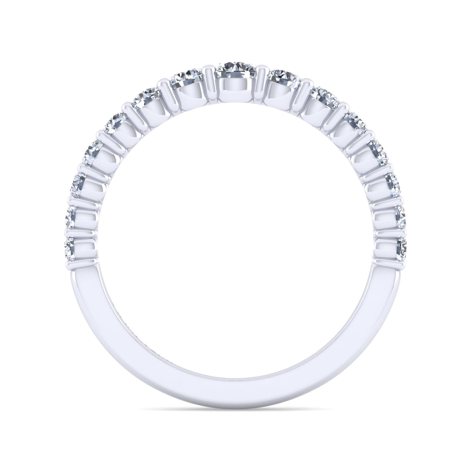 14K White Gold Diamond Matching Wedding Band - 0.68 ct - Shot 2