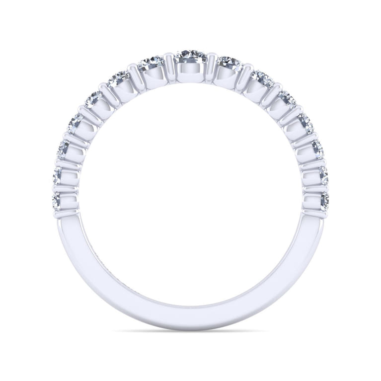 14K White Gold Diamond Matching Wedding Band - 0.68 ct - Shot 2
