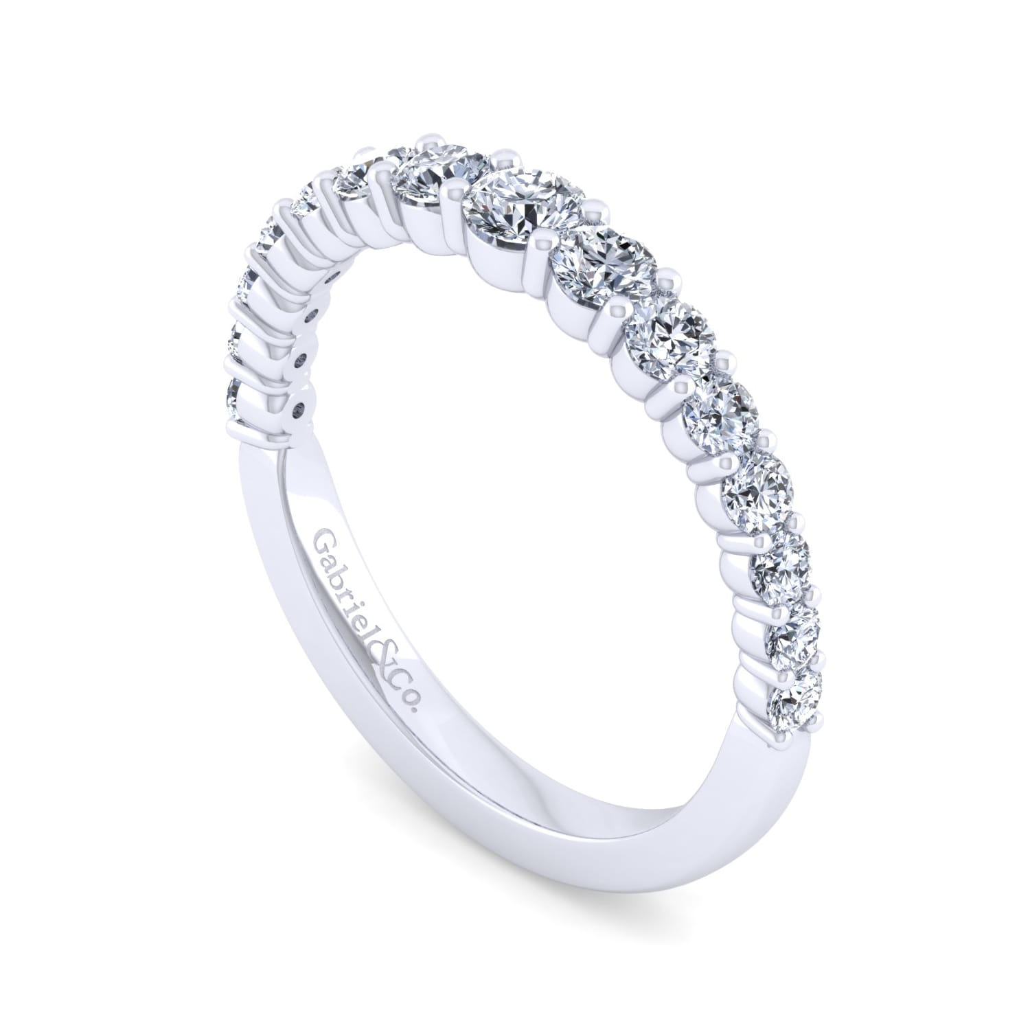 14K White Gold Diamond Matching Wedding Band - 0.68 ct - Shot 3