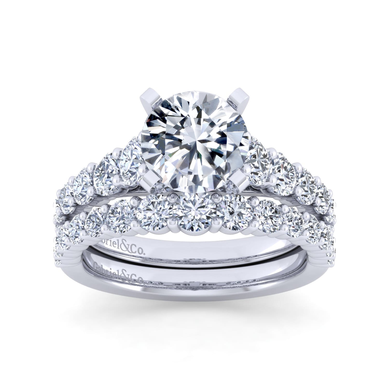 14K White Gold Diamond Matching Wedding Band - 0.68 ct - Shot 4