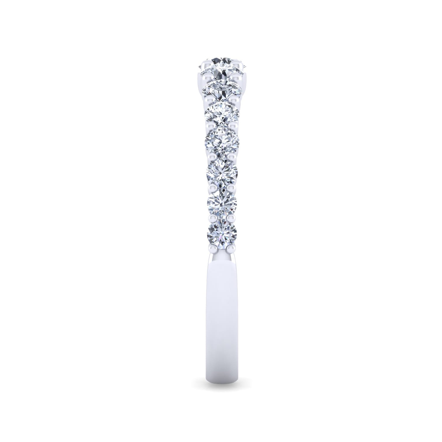 14K White Gold Diamond Matching Wedding Band - 0.68 ct - Shot 5