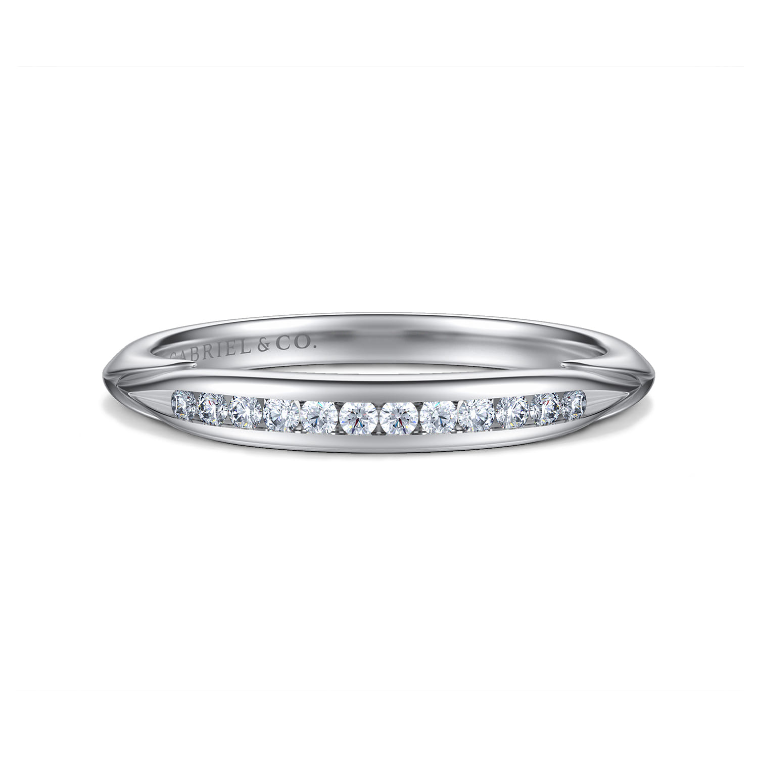 14K White Gold Diamond Matching Wedding Band - 0.11 ct - Shot 1