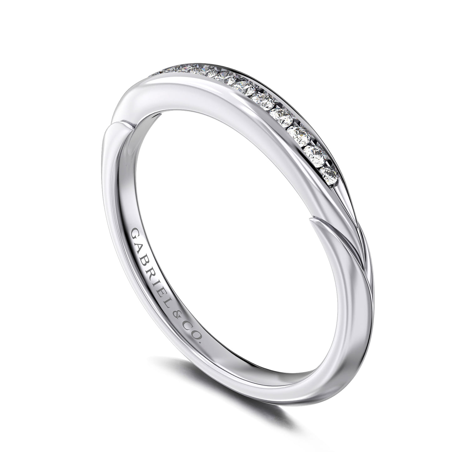 14K White Gold Diamond Matching Wedding Band - 0.11 ct - Shot 3