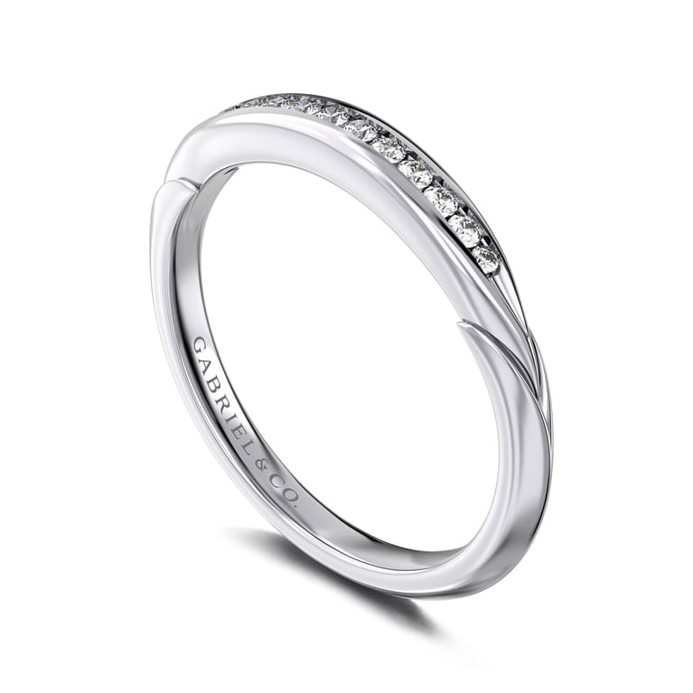 14K White Gold Diamond Matching Wedding Band - 0.11 ct - Shot 3