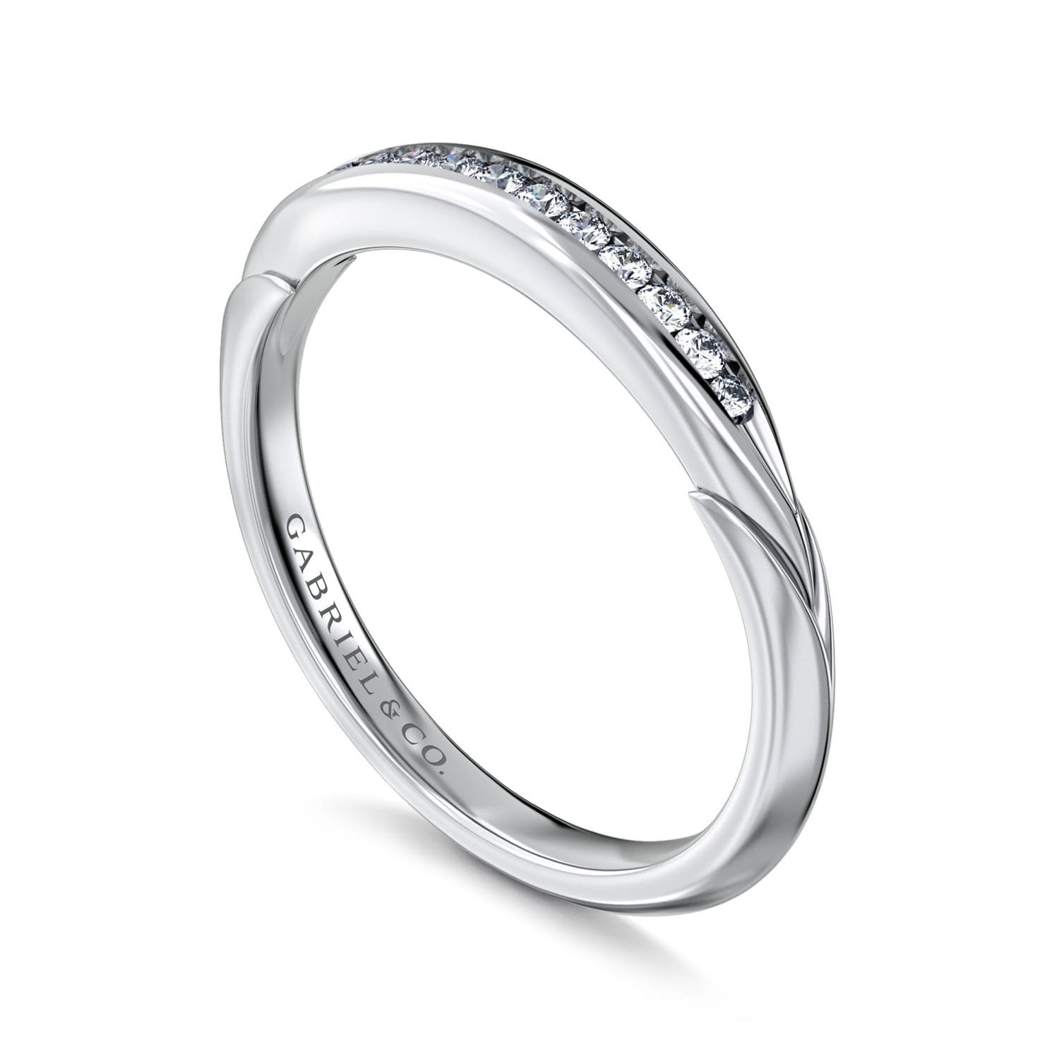 14K White Gold Diamond Matching Wedding Band - 0.11 ct - Shot 3