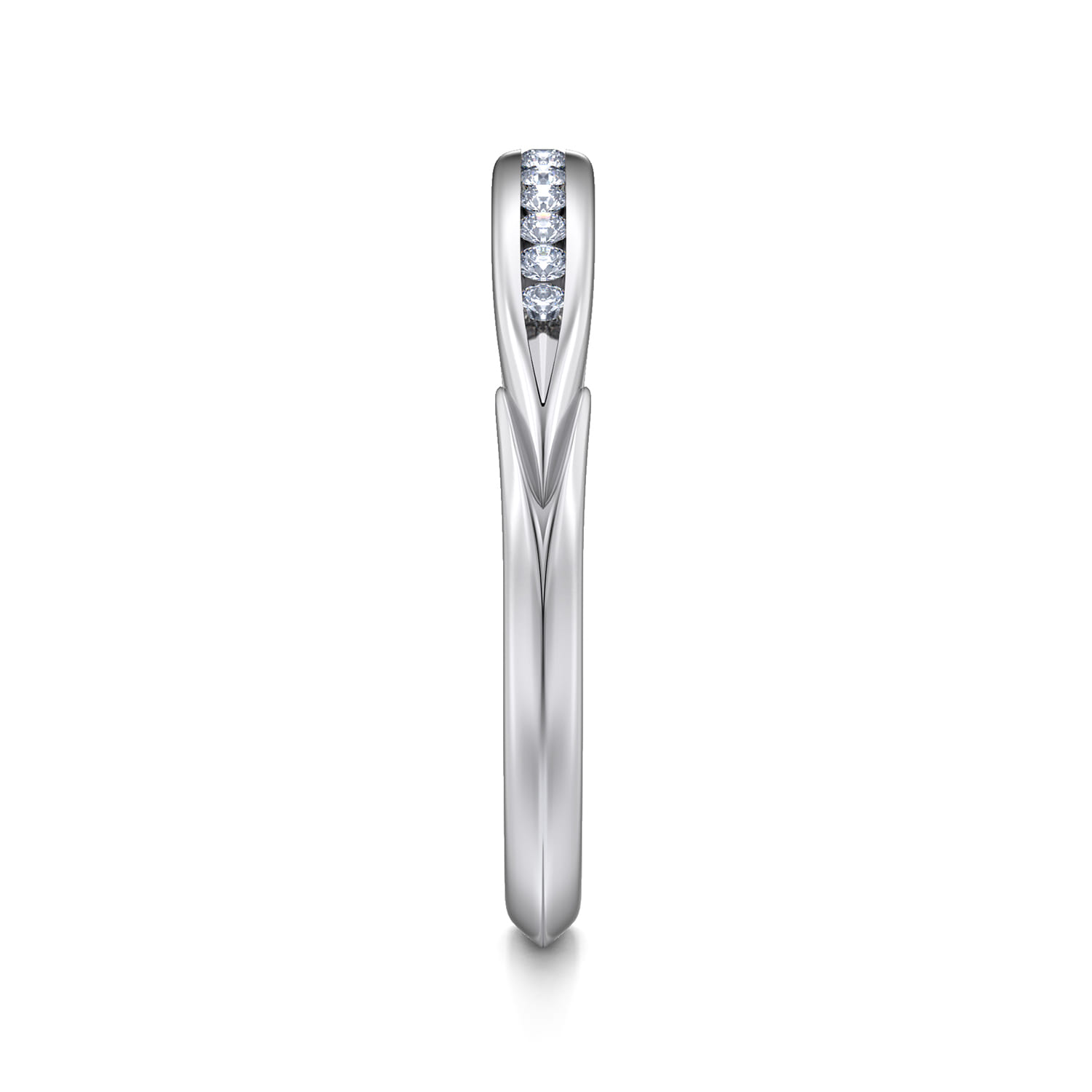 14K White Gold Diamond Matching Wedding Band - 0.11 ct - Shot 4