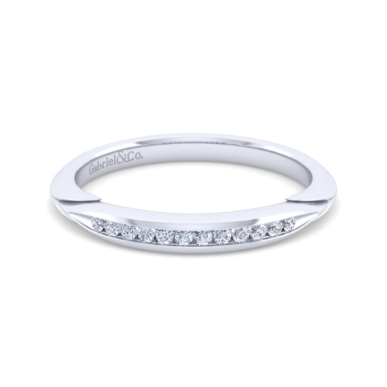 14K White Gold Diamond Matching Wedding Band - 0.11 ct - Shot 1