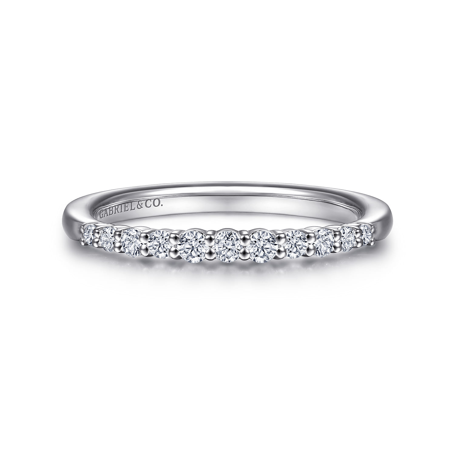 14K White Gold Diamond Matching Wedding Band - 0.22 ct - Shot 1