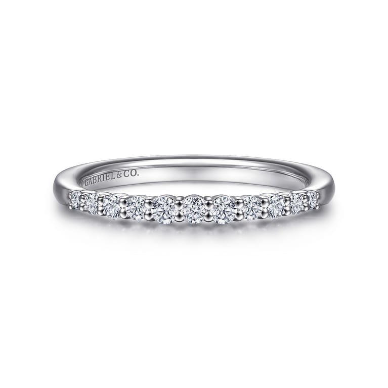 14K White Gold Diamond Matching Wedding Band - 0.22 ct - Shot 1