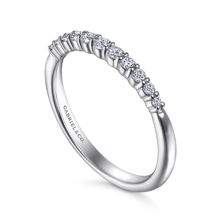 14K White Gold Diamond Matching Wedding Band - 0.22 ct - Shot 3