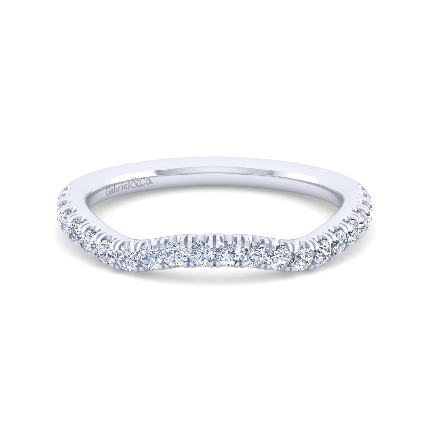 14K White Gold Diamond Matching Wedding Band - 0.32 ct - Shot 1