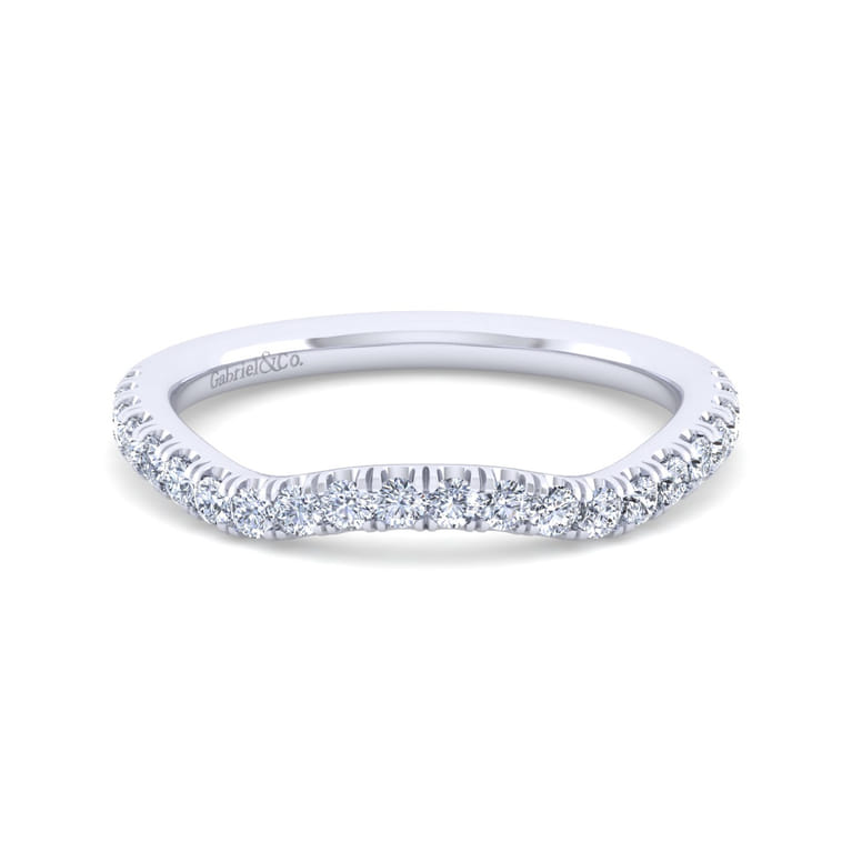 14K White Gold Diamond Matching Wedding Band - 0.32 ct - Shot 1