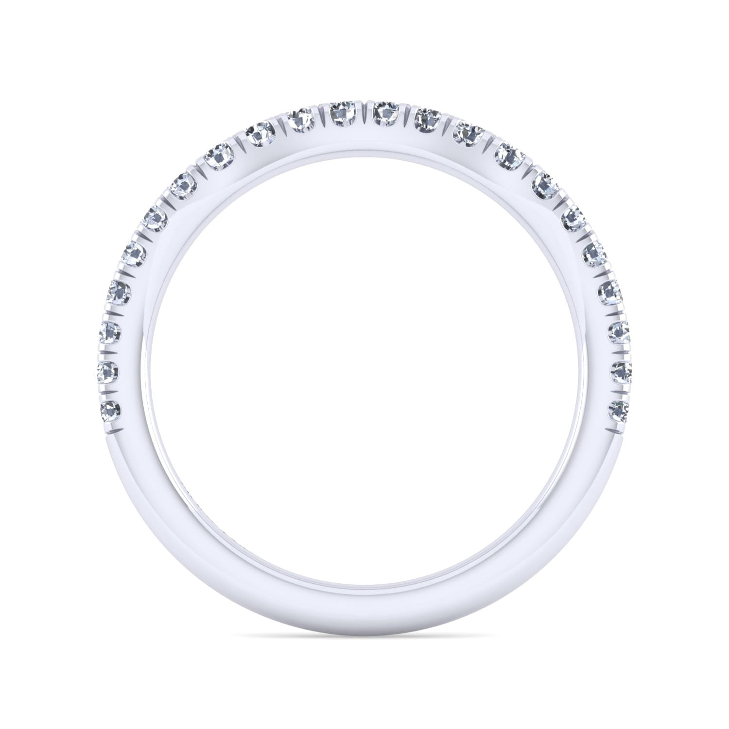 14K White Gold Diamond Matching Wedding Band - 0.32 ct - Shot 2