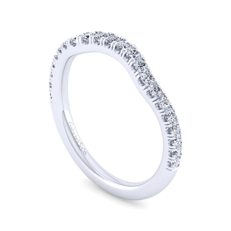 14K White Gold Diamond Matching Wedding Band - 0.32 ct - Shot 3