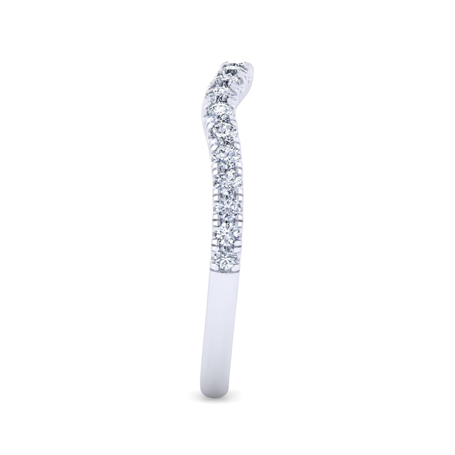 14K White Gold Diamond Matching Wedding Band - 0.32 ct - Shot 5