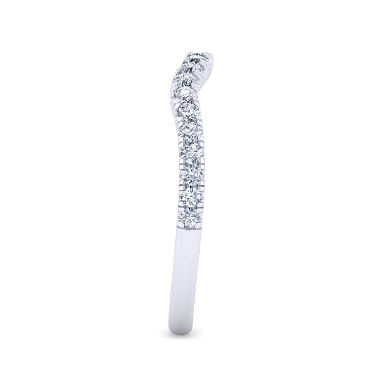 14K White Gold Diamond Matching Wedding Band - 0.32 ct - Shot 5