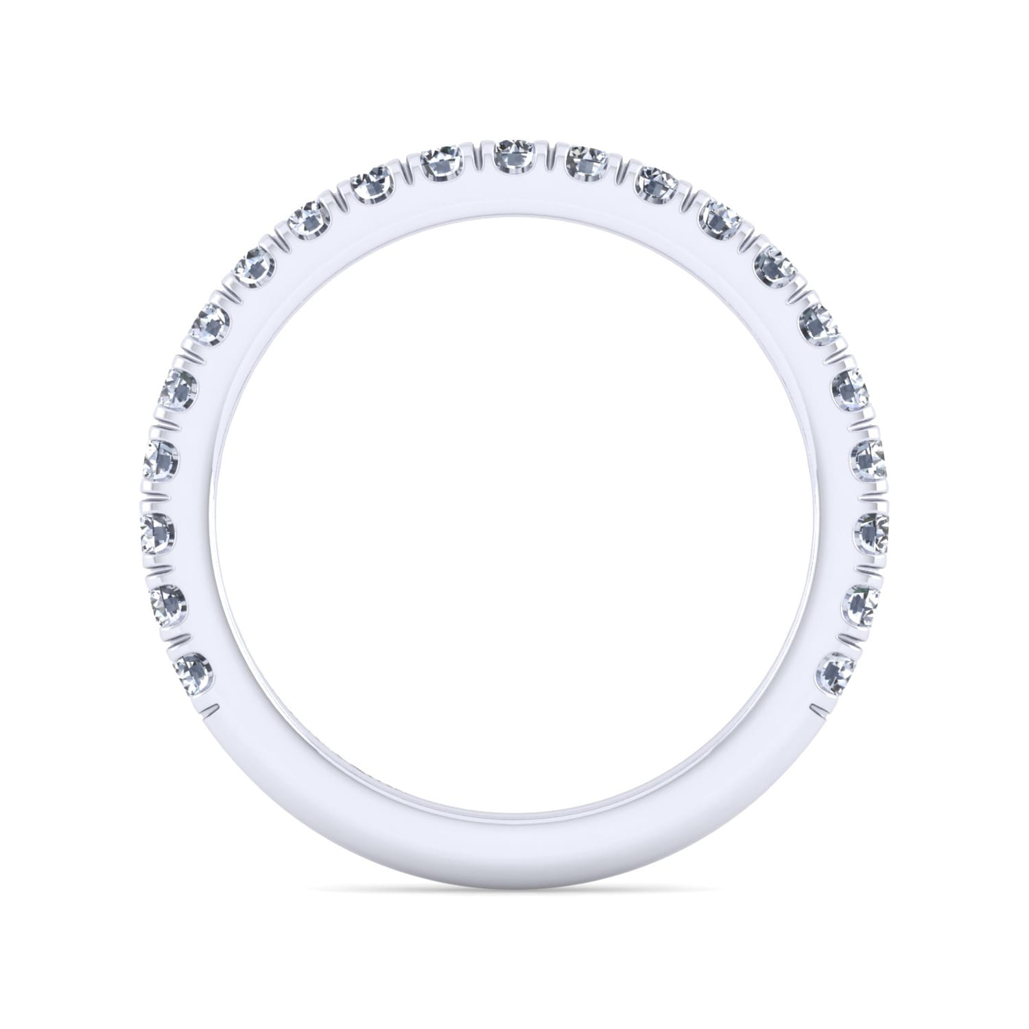 14K White Gold Diamond Matching Wedding Band - 0.6 ct - Shot 2