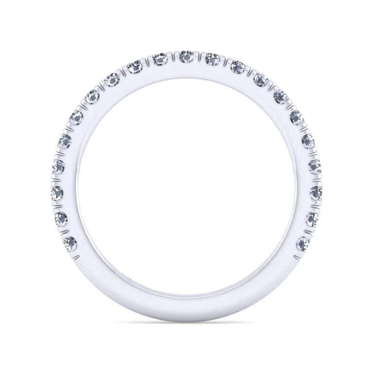 14K White Gold Diamond Matching Wedding Band - 0.6 ct - Shot 2