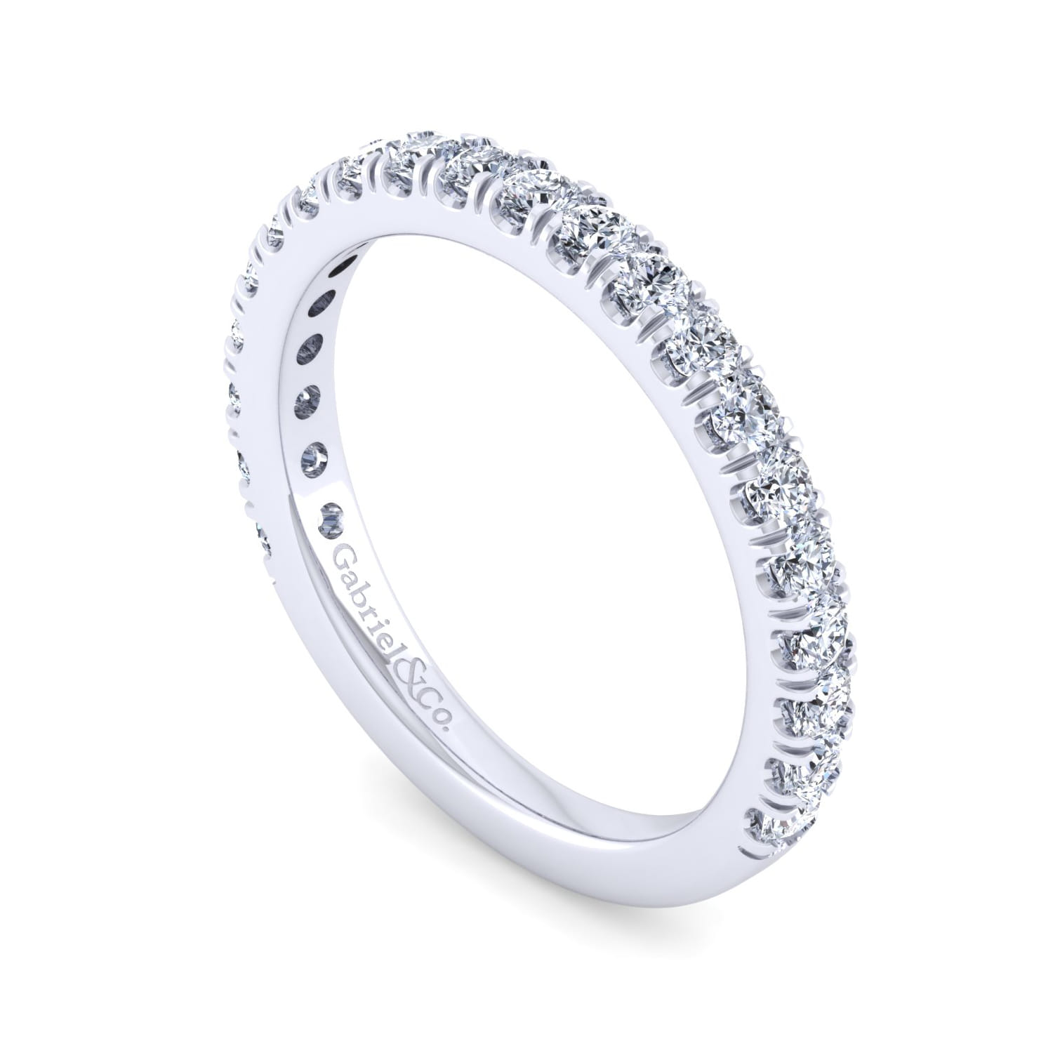 14K White Gold Diamond Matching Wedding Band - 0.6 ct - Shot 3