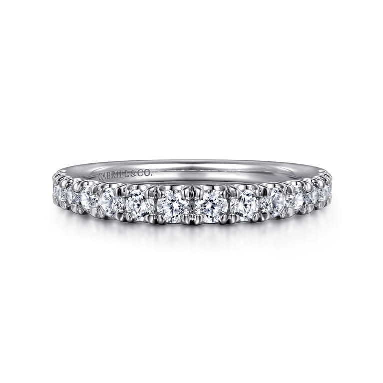 14K White Gold Diamond Matching Wedding Band - 0.43 ct - Shot 1