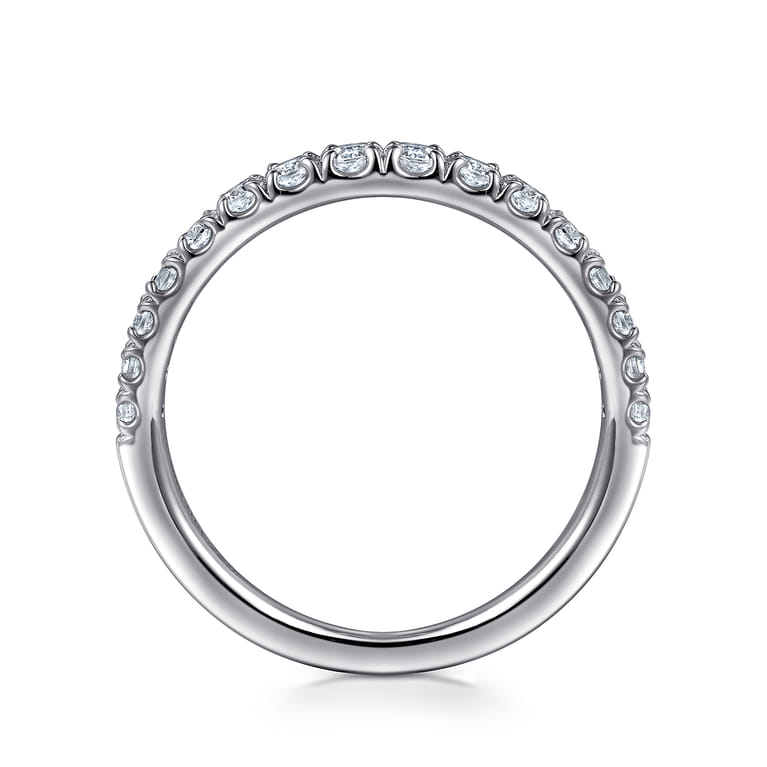 14K White Gold Diamond Matching Wedding Band - 0.43 ct - Shot 2