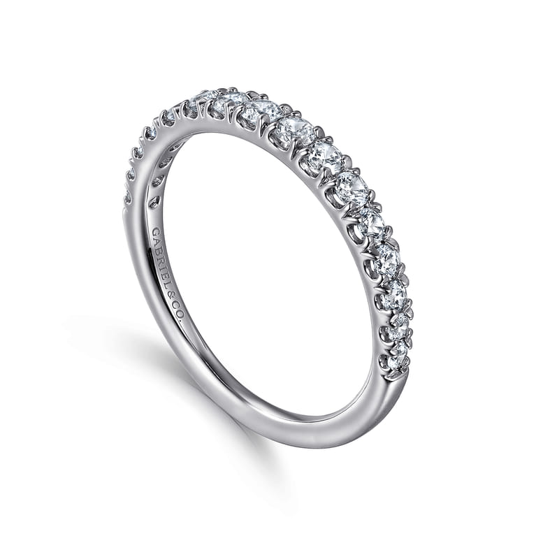 14K White Gold Diamond Matching Wedding Band - 0.43 ct - Shot 3