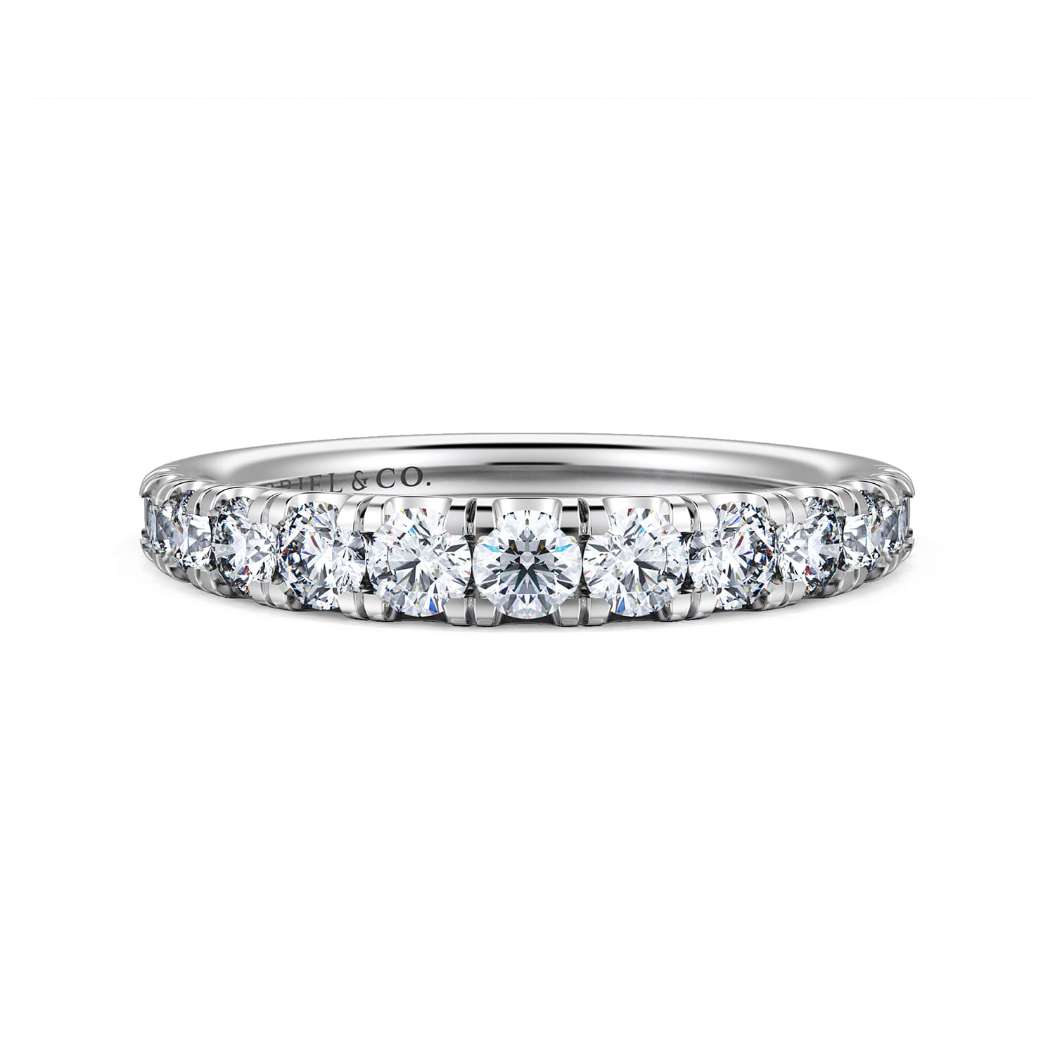14K White Gold Diamond Matching Wedding Band - 0.73 ct - Shot 1