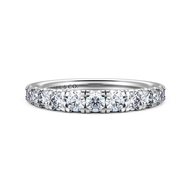 14K White Gold Diamond Matching Wedding Band - 0.73 ct - Shot 1