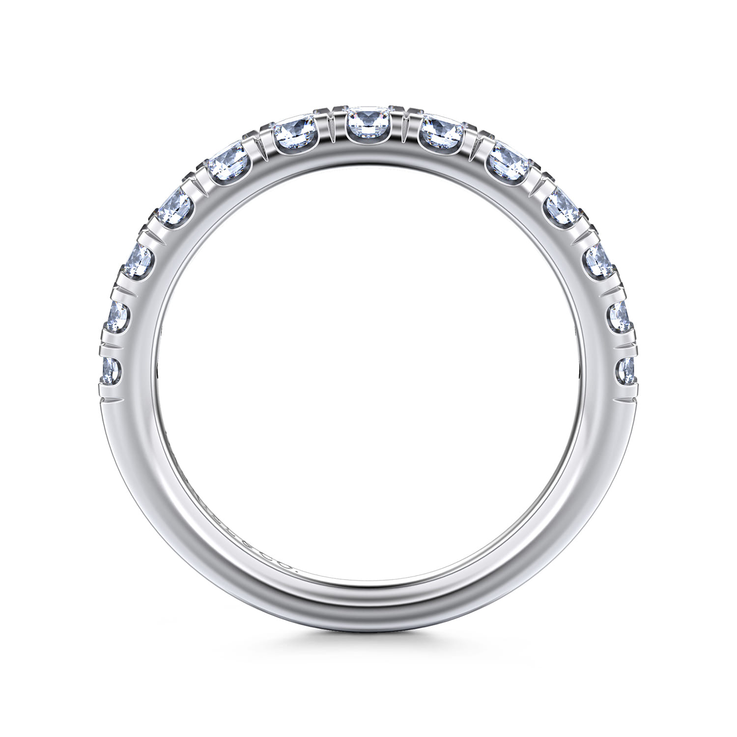 14K White Gold Diamond Matching Wedding Band - 0.73 ct - Shot 2