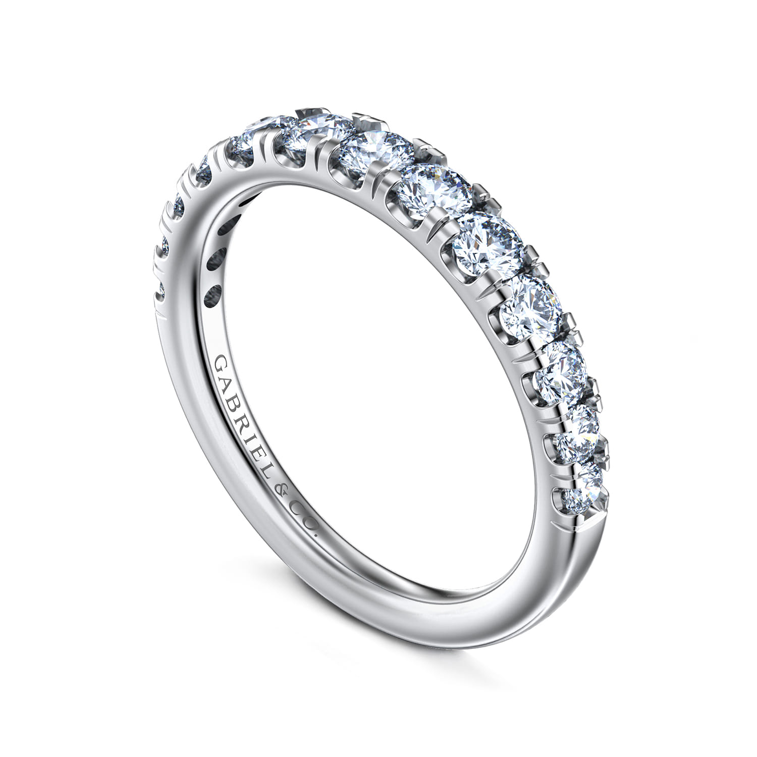 14K White Gold Diamond Matching Wedding Band - 0.73 ct - Shot 3